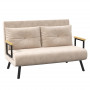 Bäddsoffa 2-sits med 2 Kuddar Naturlig - Beige - Svart