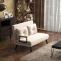 Bäddsoffa 2-sits med 2 Kuddar Naturlig - Beige - Svart