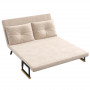 Bäddsoffa 2-sits med 2 Kuddar Naturlig - Beige - Svart
