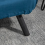 Bäddsoffa 2-sits med 2 Kuddar Naturlig - Blå