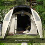Campingtält 4-5 Personer Mörkläggningsfönster Khaki/Orange