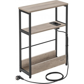 Tunn Sidobord med Grenuttag 18 x 45 x 58 cm Greige Svart