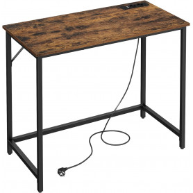 Skrivbord med Inbyggd Belysning och Elutag 100 x 50 x 76 cm Vintage...