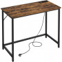Skrivbord med Inbyggd Belysning och Elutag 100 x 50 x 76 cm Vintage brun