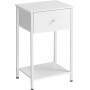 Sängbord med Tyglåda 28 x 38 x 61 cm Vit