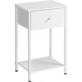 Sängbord med Tyglåda 28 x 38 x 61 cm Vit