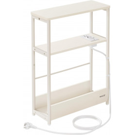 Tunn Sidobord med Grenuttag 18 x 45 x 58 cm Krämvit