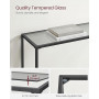 Konsolbord med Glasskiva, Metall Svart 100 x 20 x 80 cm