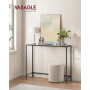 Konsolbord med Glasskiva, Metall Svart 100 x 20 x 80 cm