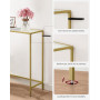 Konsolbord med Glasskiva, Metall Guld 100 x 20 x 80 cm
