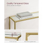 Konsolbord med Glasskiva, Metall Guld 100 x 20 x 80 cm