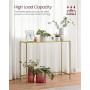 Konsolbord med Glasskiva, Metall Guld 100 x 20 x 80 cm