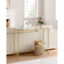 Konsolbord med Glasskiva, Metall Guld 100 x 20 x 80 cm