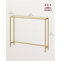 Konsolbord med Glasskiva, Metall Guld 100 x 20 x 80 cm