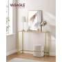 Konsolbord med Glasskiva, Metall Guld 100 x 20 x 80 cm