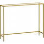Konsolbord med Glasskiva, Metall Guld 100 x 20 x 80 cm