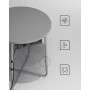 Sidobord Rund med Inbyggd Eluttag, USB-laddare och Tygkorg 45 cm - Grå
