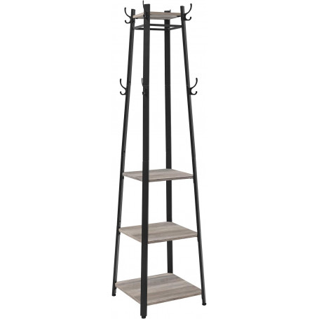 Klädhängare Ställ Med Hyllor, Klädstång Greige/Svart, H.180 cm