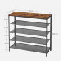 Skohylla Konsolbord med 4 näthyllor Industriell Design- Vintage brun 120 x 30 x 92,5 cm