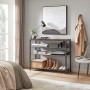 Skohylla Konsolbord med 4 näthyllor Industriell Design- Vintage brun 120 x 30 x 92,5 cm