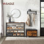 Skohylla Konsolbord med 4 näthyllor Industriell Design- Vintage brun 120 x 30 x 92,5 cm