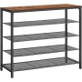 Skohylla Konsolbord med 4 näthyllor Industriell Design- Vintage brun 120 x 30 x 92,5 cm
