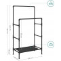 Klädställning med Hylla Metall Svart