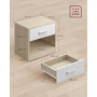 Sängbord - Sidobord med Låda, Fack - Ek/Vit 28 x 39 x 41 cm