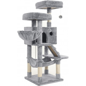 Klösträd med Kattsäng 135 cm (H) Max Katt 15 kg Grå