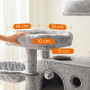 Klösträd med Kattsäng 135 cm (H) Max Katt 15 kg Grå