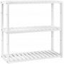 Bambu Förvaringshylla 3 justerbara Hyllor 60 x 15 x 54 cm Vit