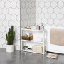 Bambu Förvaringshylla 3 justerbara Hyllor 60 x 15 x 54 cm Vit