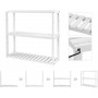 Bambu Förvaringshylla 3 justerbara Hyllor 60 x 15 x 54 cm Vit