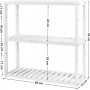 Bambu Förvaringshylla 3 justerbara Hyllor 60 x 15 x 54 cm Vit