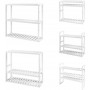 Bambu Förvaringshylla 3 justerbara Hyllor 60 x 15 x 54 cm Vit