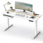 Elektriskt skrivbord sitt/stå 120×60 cm vit spånskiva & stål höj- o...