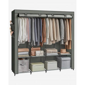 Tyg garderob med 4 stänger 170 x 45 x 167 cm Olivgrön