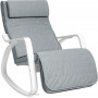 Avslappnande Gungstol Med Justerbar Fotstöd i 5 Lägen - Ljusgrå