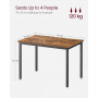 Matbord för 4 Personer 110 x 70 x 75 cm Vintage brun-svart