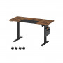 Elektriskt Skrivbord sitt-stående 140 x 60 x (72-120) cm Vintage Brun