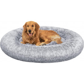 Hundsäng 120 cm Fluffy Ljusgrå