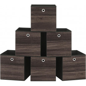 Kub Förvaringslådor 6-pack Brun Fällbar 30 x 30 x 30 cm