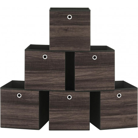Kub Förvaringslådor 6-pack Brun Fällbar 30 x 30 x 30 cm