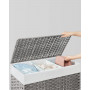 Tvättkorg med 3 Fack 160 L Rullbar 70 x 36 x 66 cm Grå