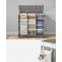 Tvättkorg med 3 Fack 160 L Rullbar 70 x 36 x 66 cm Grå