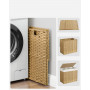 Tvättkorg med 3 fack 160 L Rullbar 70 x 36 x 66 cm Naturlig
