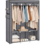 Tyg garderob med 3 stänger 130 x 45 x 167 cm