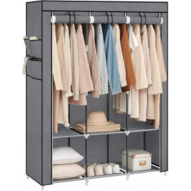 Tyg garderob med 3 stänger 130 x 45 x 167 cm