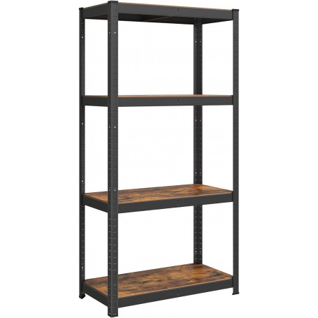 Heavy-Duty Förvaringshylla 80 x 40 x160 - 520 kg - Vintage brun-svart