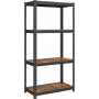 Heavy-Duty Förvaringshylla 80 x 40 x160 - 520 kg - Vintage brun-svart